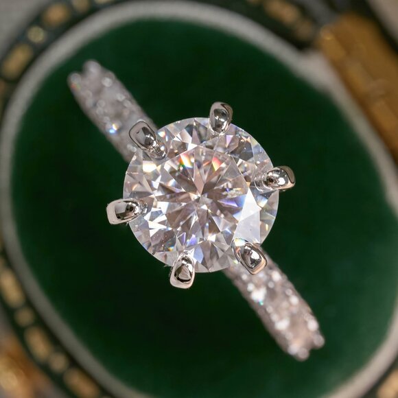 Stunning 3 Carat Moissanite Ring S925 Sterling Silver - Picture 7 of 10